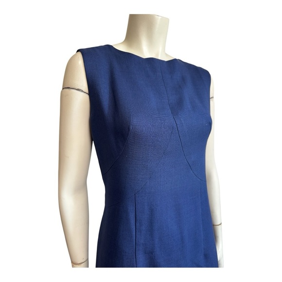 Vintage MCM Dress Navy Blue Sleeveless NIPPON NOBILITY Custom Tailored Medium - Picture 6 of 10